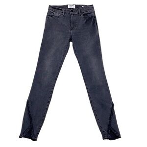 Frame Denim Jeans Faded Black Le High Skinny Fray Hem 27
